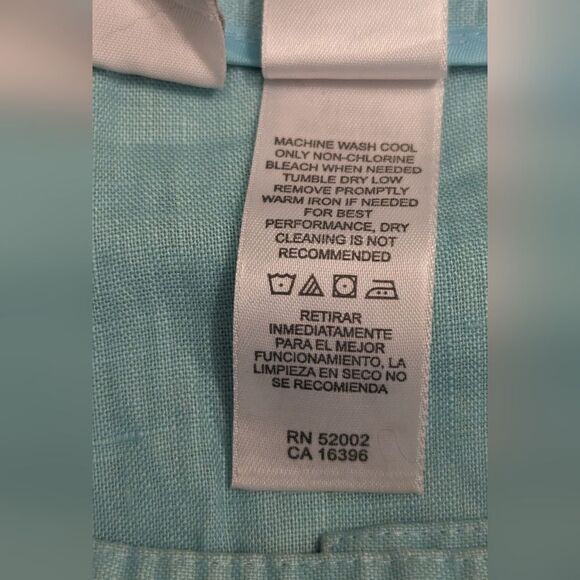 Liz Claiborne Audra Size 6 Linen Wide Leg Pants Beach Summer teal blue boho zip - Picture 5 of 10